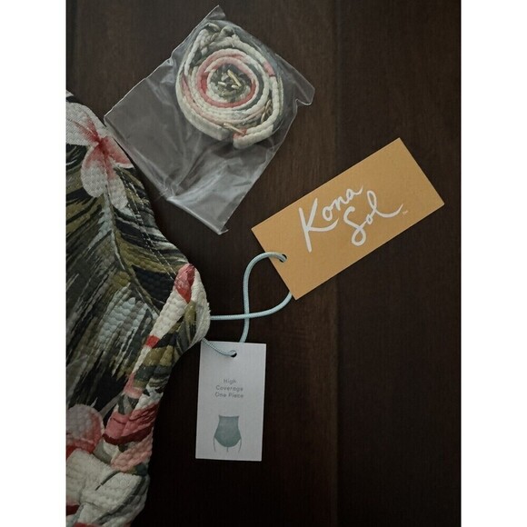 Women's Pique Bandeau High Coverage One Piece Swimsuit - Kona Sol Multi XS (0-2) - Picture 6 of 8